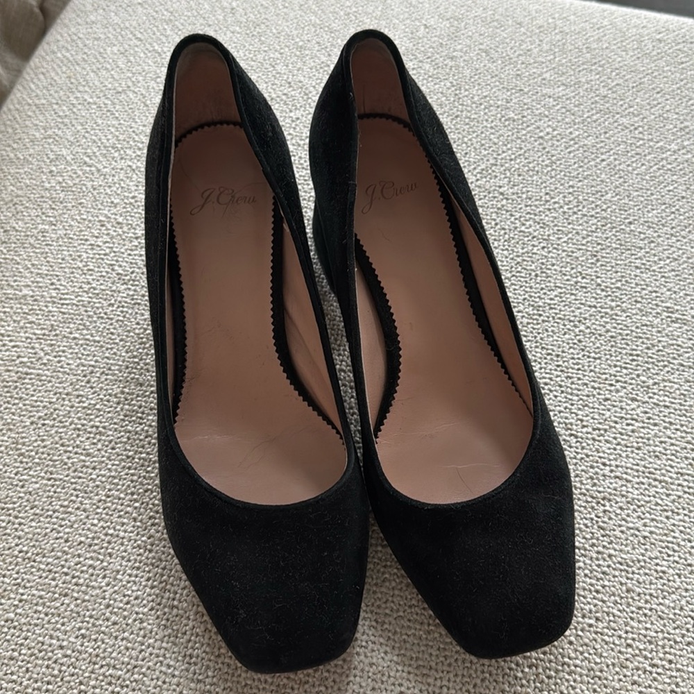 J Crew black suede pumps